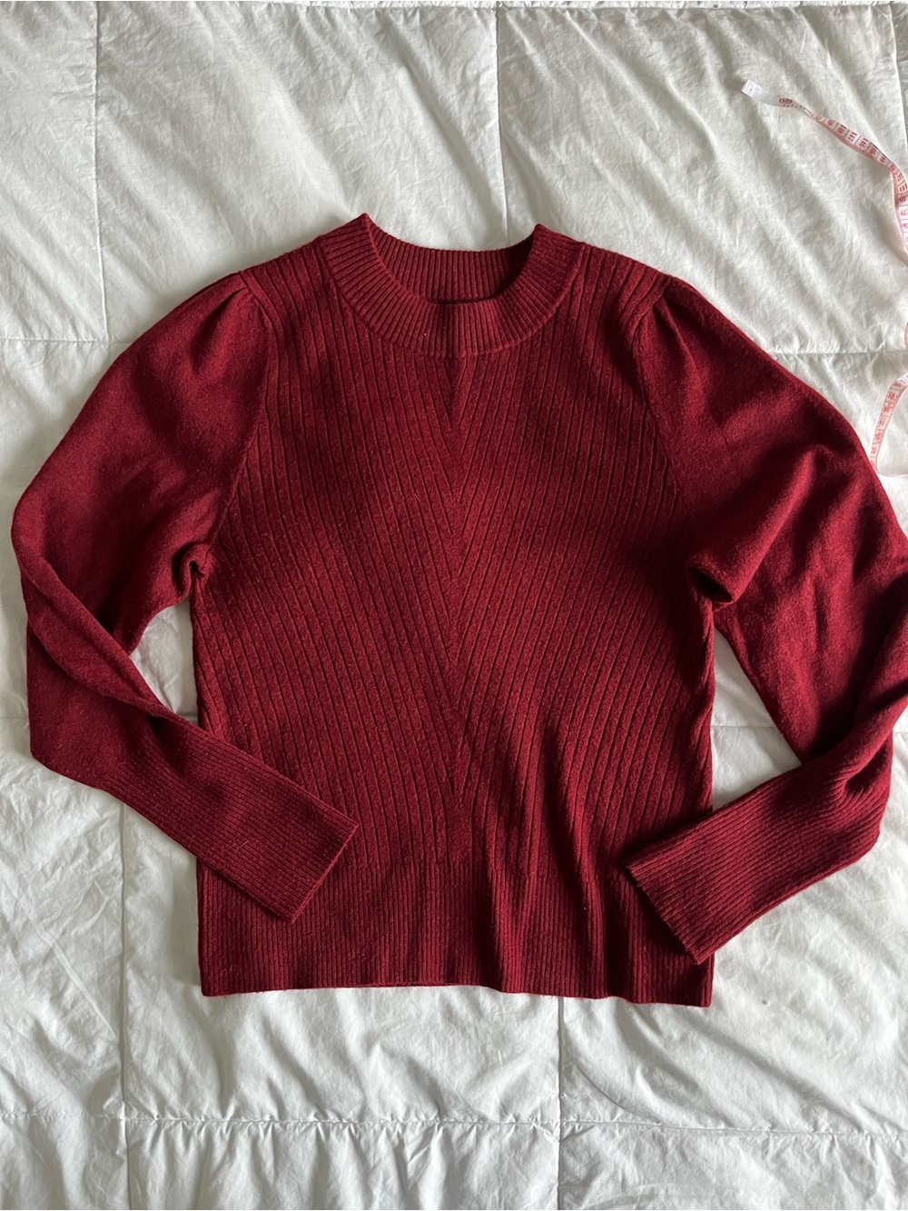 RW&CO. Ribbed Crewneck Sweater in Deep Wine